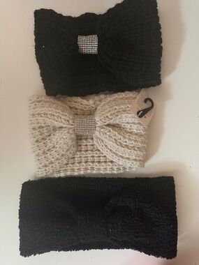 3 Warm Very Cute Fuzzy Headbands | One Size